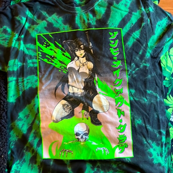 Spencer’s anime shirt, M, black and green - Picture 2 of 2